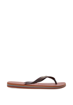 Havaianas Brasil Logo chevron flip-flops - Brown