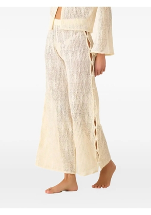 PALMACEA Federica Gardenia side-detail trousers - Neutrals