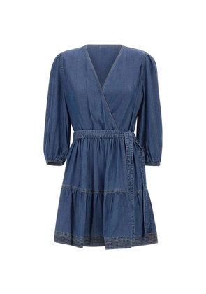BOSS V-neck belted mini dress - Blue