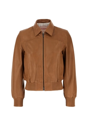 Iceberg leather bomber jacket - Brown