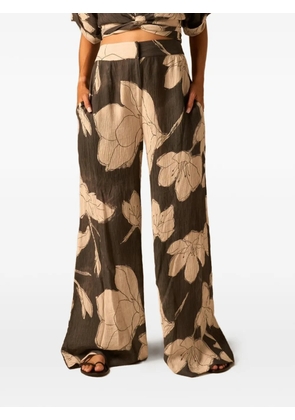 JBQ floral-print trousers - Brown