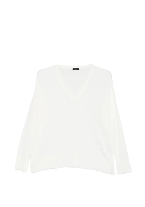 Neera V-neck side-slit top - White