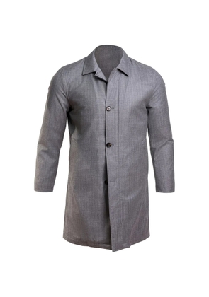 Kiton pinstriped overcoat - Grey