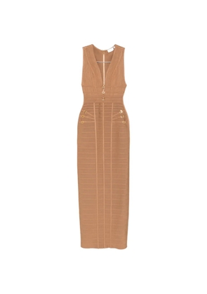 Elisabetta Franchi V-neck embellishment maxi dress - Brown