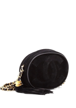 CHANEL Pre-Owned Oval CC Tassel Suede Mini crossbody bag - Black