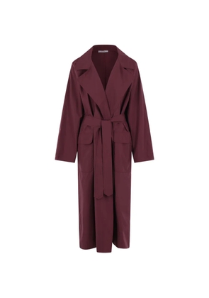 Dusan belt-fastening coat - Red