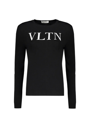 Valentino Garavani logo-intarsia crew-neck sweater - Black