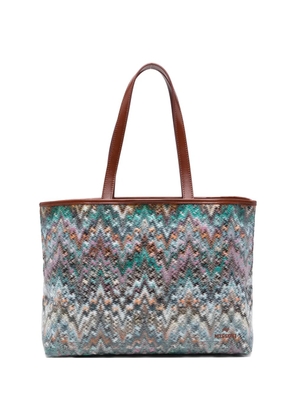 Missoni large zigzag handle tote bag - Blue