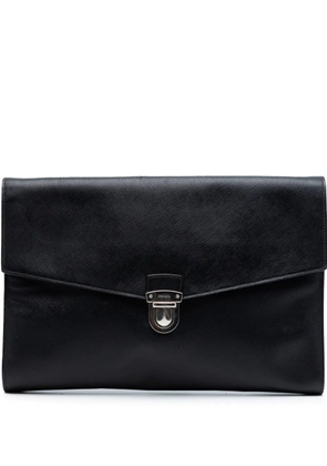 Prada Pre-Owned 2013-2026 Large Saffiano Envelope Pushlock clutch bag - Black