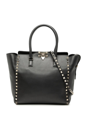 Valentino Garavani Pre-Owned 2000-2017 Medium Leather Rockstud Double Handle Tote satchel - Black