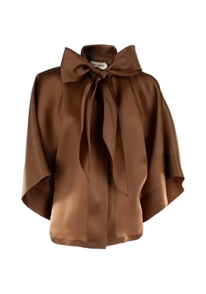 Alberta Ferretti bow tie shirt - Brown