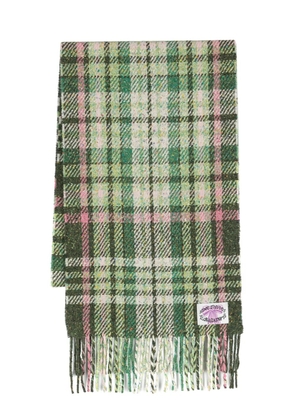 Acne Studios check-print wool scarf - Green