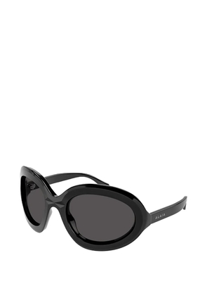 azzedine alaïa oval frame sunglasses - Black