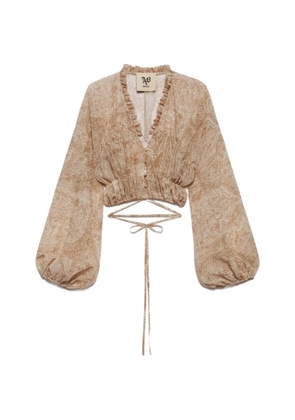 Aniye By Niko ruffled paisley-print shirt - Neutrals
