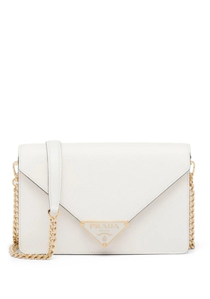 Prada Triangle logo-plaque crossbody bag - White
