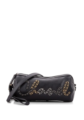 CHANEL Pre-Owned Chain Signe Bowling Bag Calfskin Small crossbody bag - Black