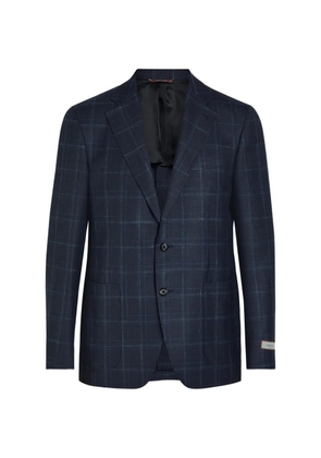 Canali plaid-pattern blazer - Blue