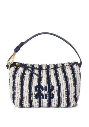 Miu Miu crochet and leather pouch - Blue