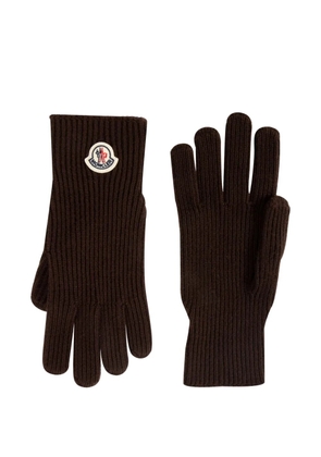 Moncler logo-patch gloves - Brown
