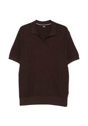 BOSS texture V-neck T-shirt - Brown