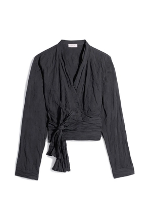 LEMAIRE V-neck long-sleeve top - Black