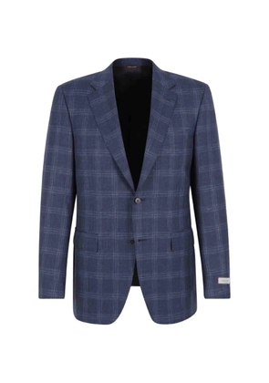 Canali check single-breasted blazer - Blue