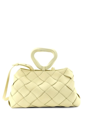 Bottega Veneta Pre-Owned Grasp Top Handle Bag Maxi Intrecciato Leather satchel - Yellow