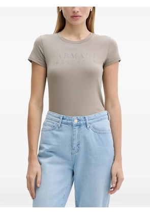 Armani Exchange bright-logo T-shirt - Brown