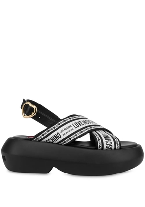 Love Moschino logo-print sandals - Black
