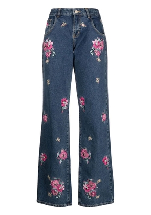 Blugirl floral-embroidered jeans - Blue