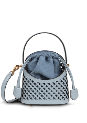 ETRO small Saturno grid cut-out crossbody bag - Blue