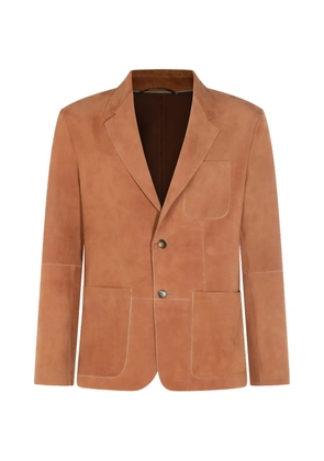 Canali single-breasted suede jacket - Brown
