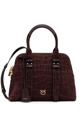 PINKO croc-effect satchel - Brown
