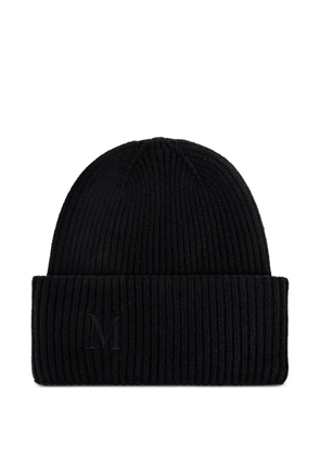Max Mara Mmretina ribbed-initial beanie hat - Black