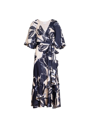 Tanya Taylor Blairine floral print ruffled dress - Blue