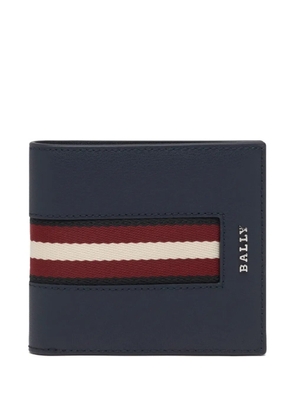 Bally ribbon-logo leather wallet - Blue