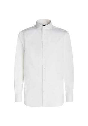 Boggi Milano naples-collar pinpoint shirt - White
