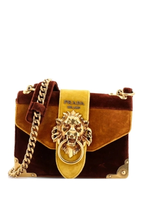 Prada Pre-Owned Animalier Cahier Velvet Small crossbody bag - Brown