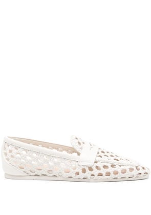 Stuart Weitzman woven loafers - White