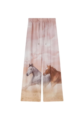 The Attico horse-print trousers - Pink