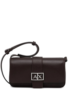 Armani Exchange logo-appliqué crossbody bag - Brown