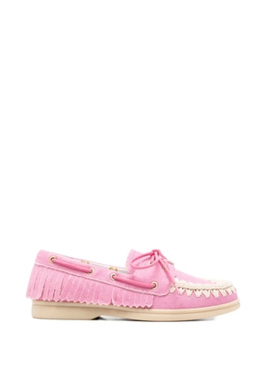 Mou lace-up round-toe loafers - Pink
