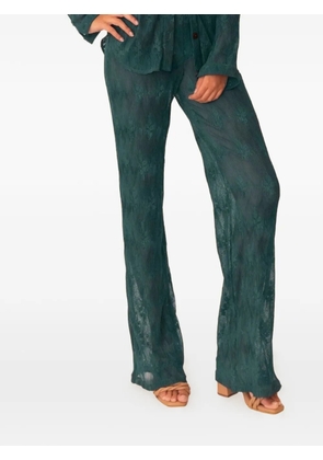 AZULU patterned flared trousers - Green