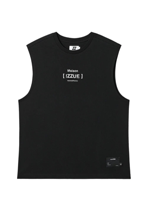 izzue logo-print tank top - Black