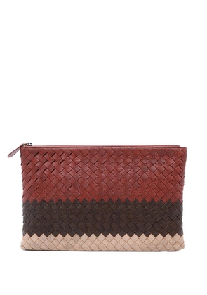 Bottega Veneta Pre-Owned 2012-2026 Tricolor Nappa Intrecciato clutch bag - Red