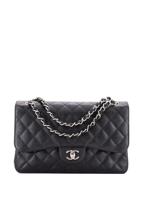 CHANEL Pre-Owned Classic Double Flap Bag Quilted Caviar Jumbo shoulder bag - Black