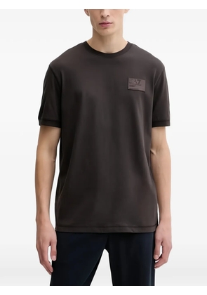Ea7 Emporio Armani logo-patch T-shirt - Brown