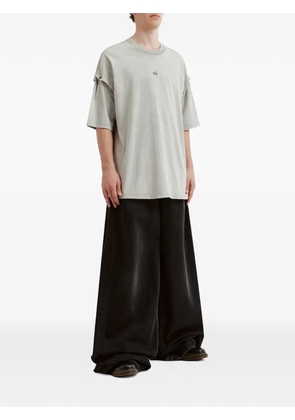 FIVE CM embroidered-logo T-shirt - Grey