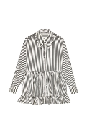 The Ragged Priest Charm Stripe mini shirt dress - White
