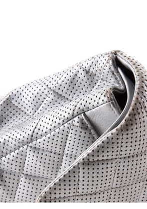 CHANEL Pre-Owned Classic Double Flap Bag Quilted Perforated Lambskin Medium shoulder bag - Grey